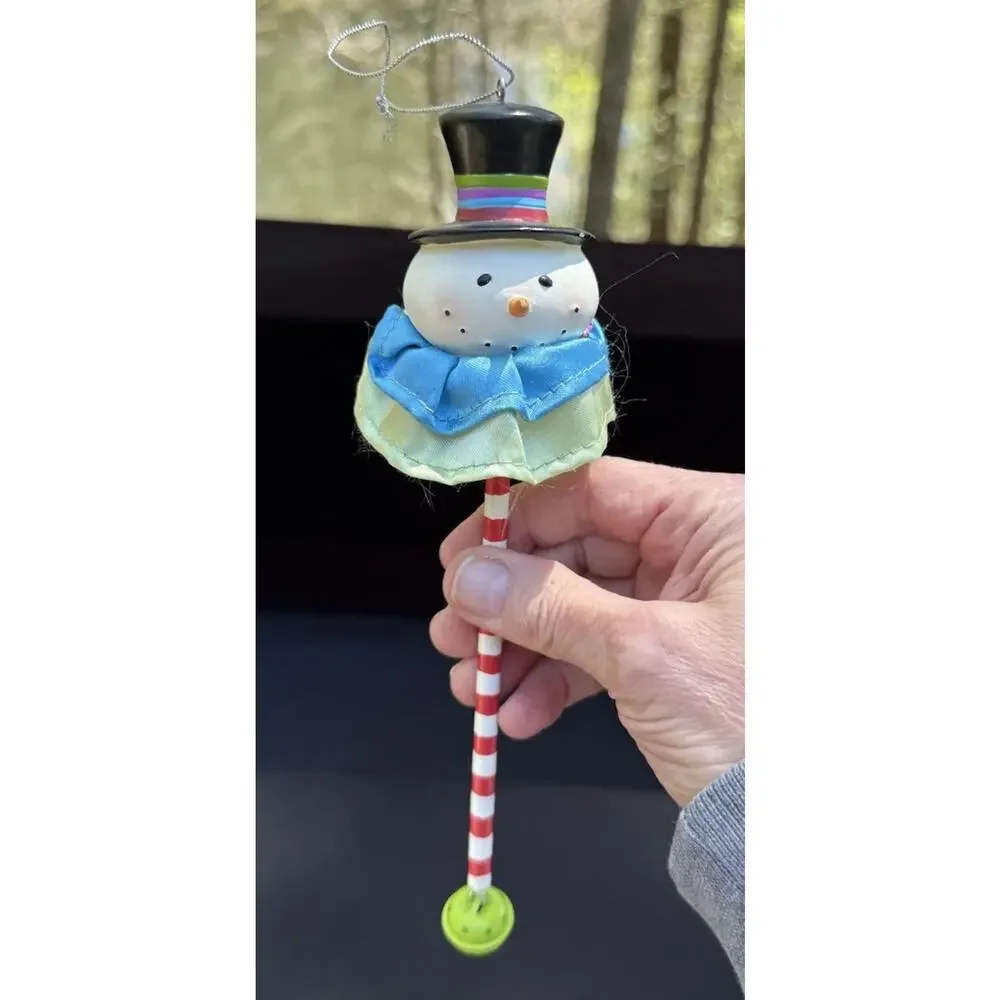 2 Midwest Of Cannon Falls Snowman Santa Whimsical Christmas ornaments -Lo10